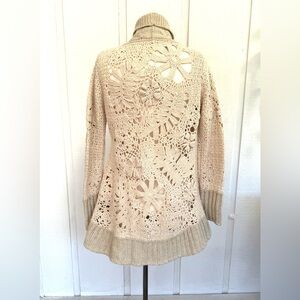 Anthropologie Beige Cable Knit Cardigan